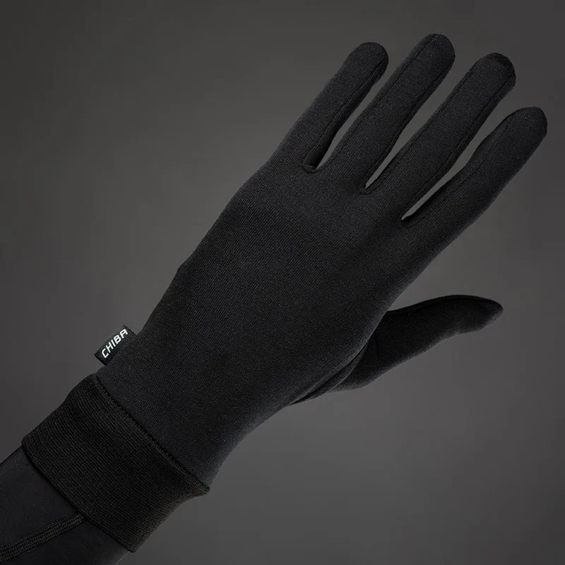 CHIBA Seiden Handschuh - Unterziehhandschuh schwarz, S, warm & leicht