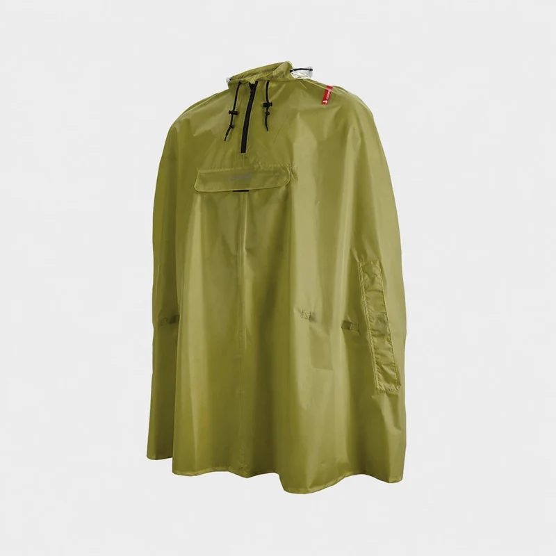 CHIBA Regenponcho - XS/S, olive, 100 % wasserdicht, atmungsaktiv, reflektierend