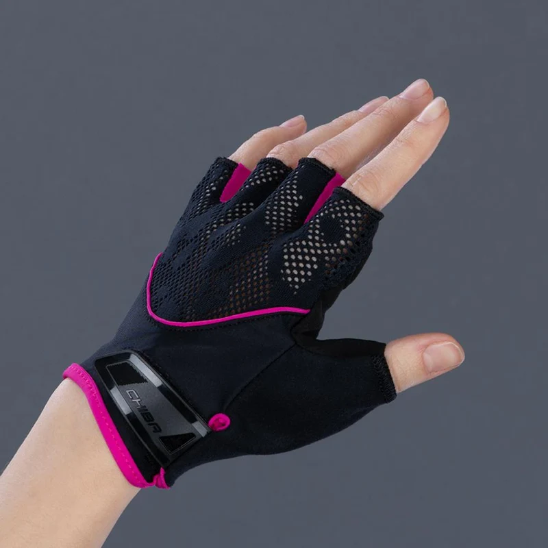 CHIBA Lady Gel - Radhandschuhe Damen S schwarz/pink mit Gelpolsterung