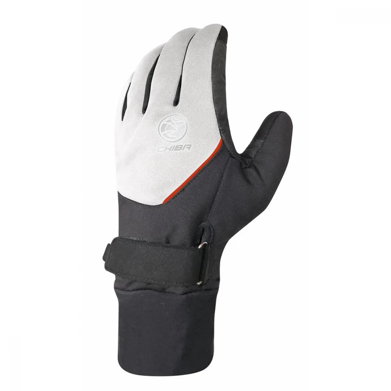 CHIBA Nordic Evolution - wasserdichte, atmungsaktive Radhandschuhe weiß/rot, Größe 6,5