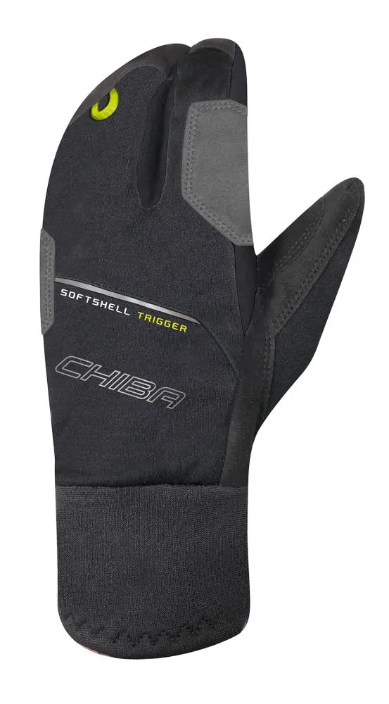 CHIBA Softshell Trigger - winddichte Lobster-Radhandschuhe mit Touchfunktion, Größe 7,5