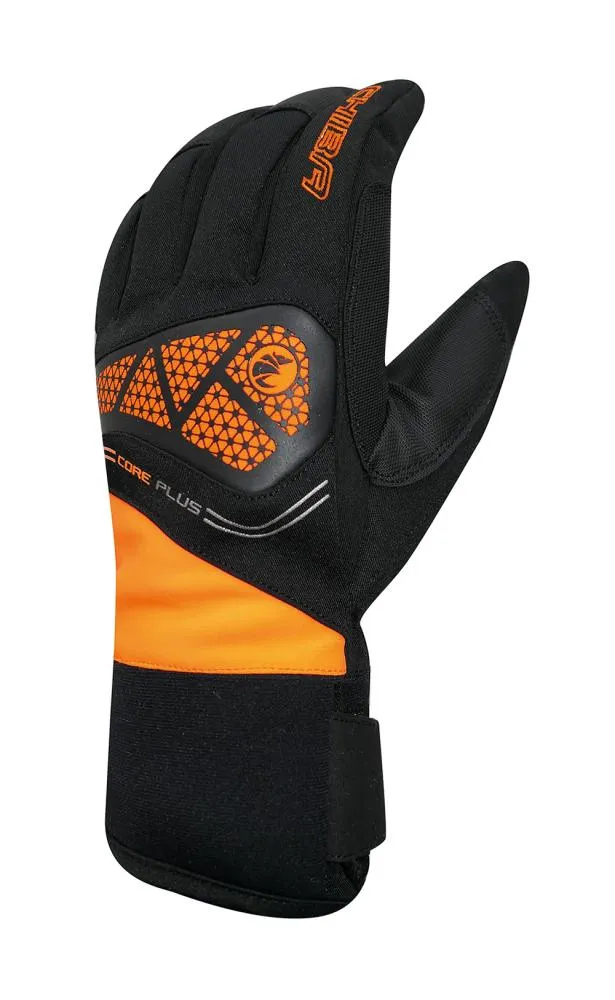 CHIBA Core Plus - wasserdichte Winter-Radhandschuhe mit Primaloft, Touchfunktion, sz/orange