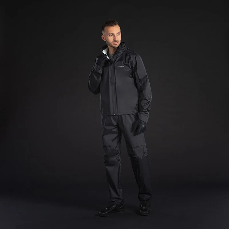 CHIBA Rainjacket - wasserdichte, atmungsaktive Fahrrad-Regenjacke schwarz 4XL