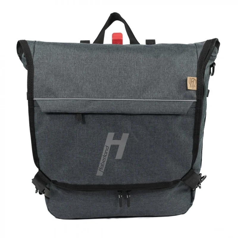 Haberland Sporty Fahrrad Rucksack / Gepäckträgertasche anthrazit - vielseitiger 2-in-1 Allrounder
