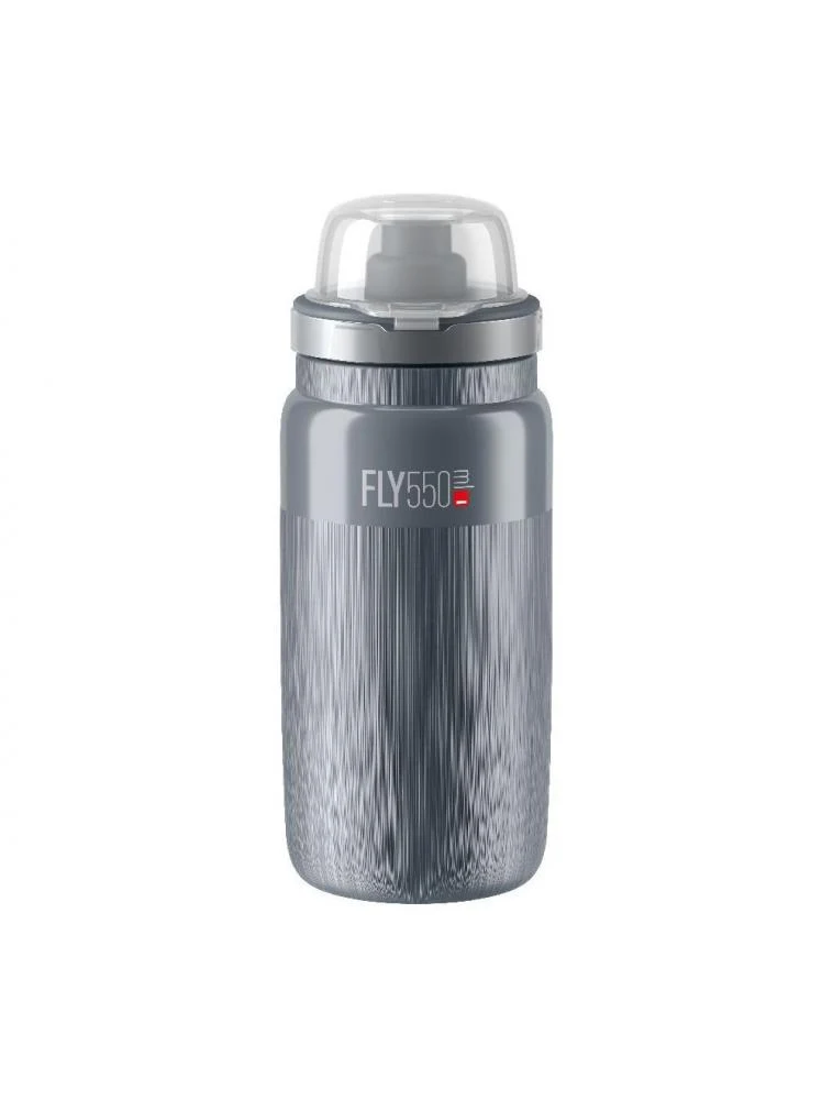 ELITE Trinkflasche mit Schutzkappe FLY MTB TEX grau 550ml