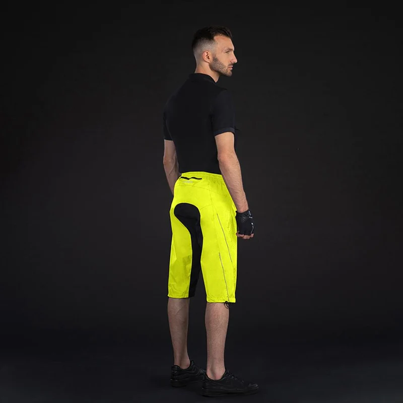 CHIBA Regenhose kurz - wasserdicht, winddicht, atmungsaktiv, neongelb, S