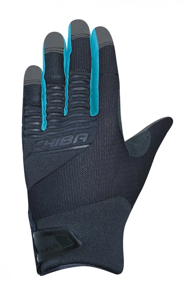 CHIBA Blade - Radhandschuhe L schwarz/türkis, atmungsaktiv, Touchfinger, Polsterung