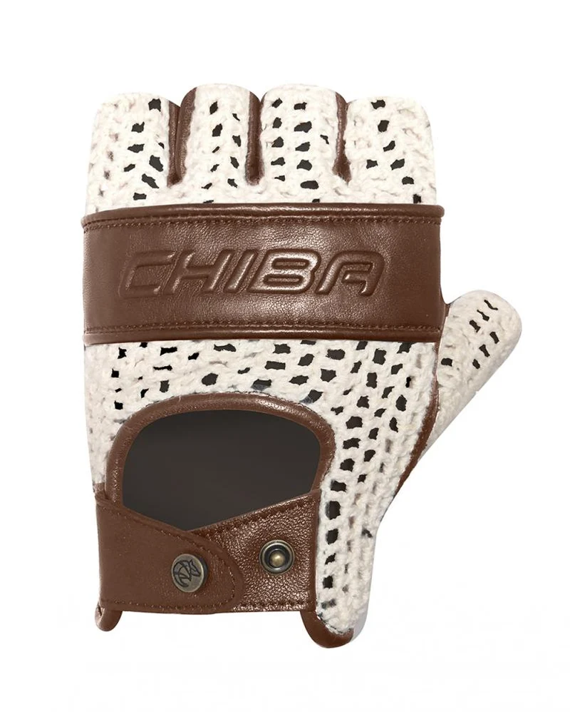 CHIBA Pure Nature - Radhandschuhe beige/braun, Größe L, Retro-Leder
