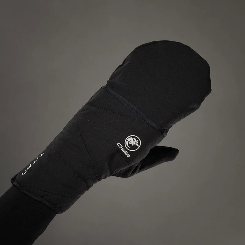 CHIBA Polarfleece Titan - Radhandschuhe schwarz S, winddicht, warm, Touchfunktion