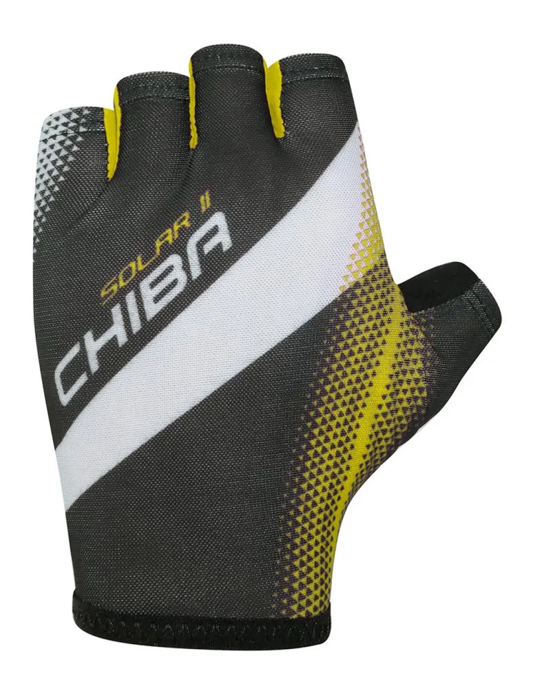 CHIBA Solar II - Radhandschuhe S schwarz/neongelb, atmungsaktiv & leicht gepolstert