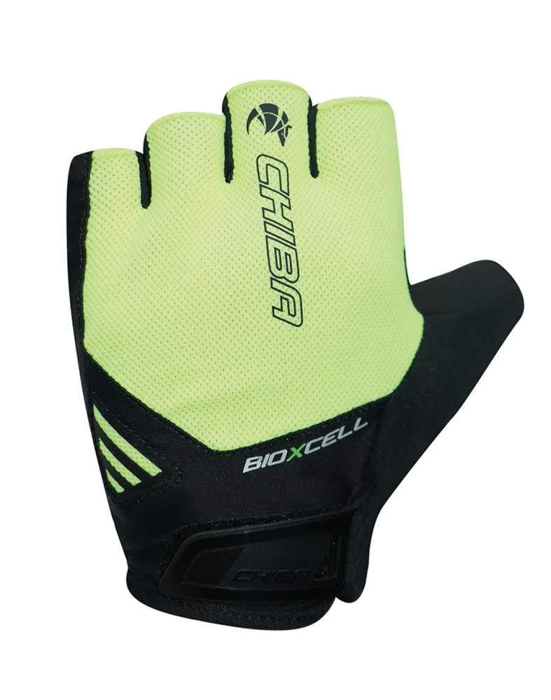 CHIBA BioXCell Air - Radhandschuhe neongelb, S, atmungsaktiv mit Gelpolsterung