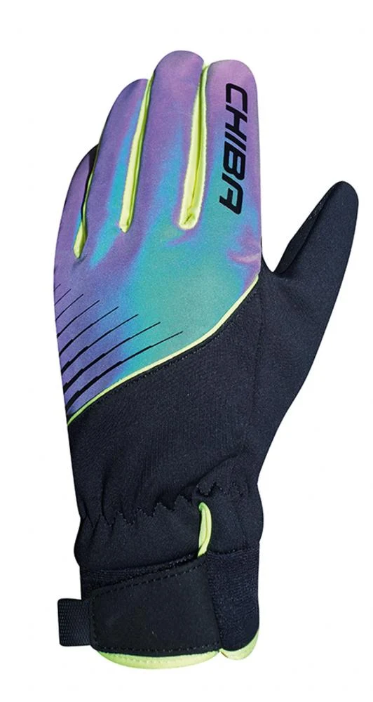 CHIBA Kids Waterproof - Kinder Radhandschuhe L, wasserdicht, atmungsaktiv, Rainbow reflex/schwarz