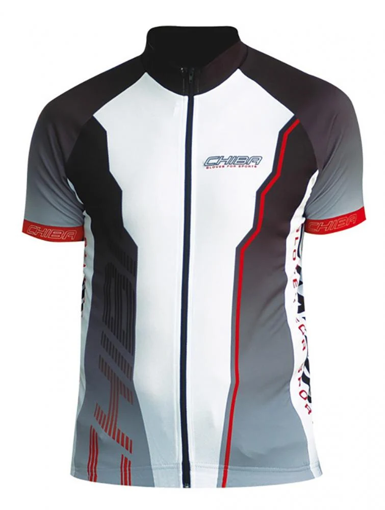 CHIBA Team Shirt - Radsport-Trikot, atmungsaktiv, schwarz, Größe M