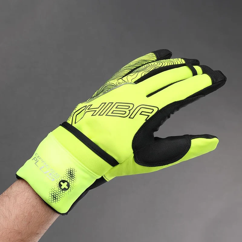 CHIBA Express+ - Radhandschuhe S neongelb, wind- & wasserdicht, Gelpolster