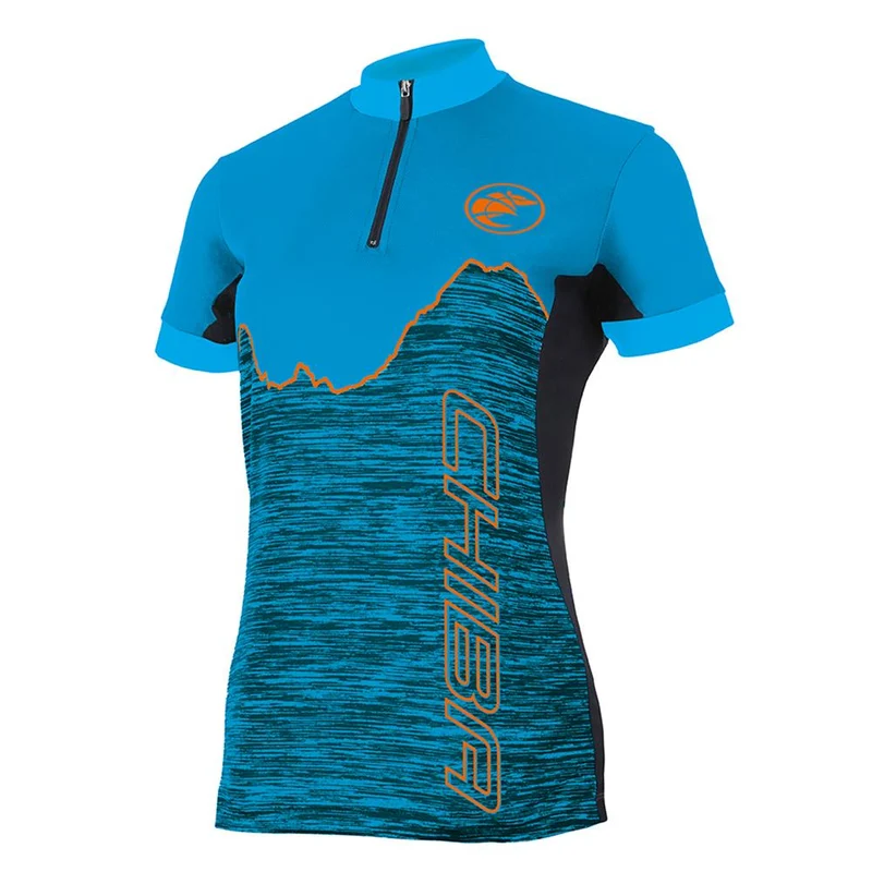 CHIBA Watzmann Shirt Damen - XXL, bordeaux/royal, atmungsaktiv, Radsport