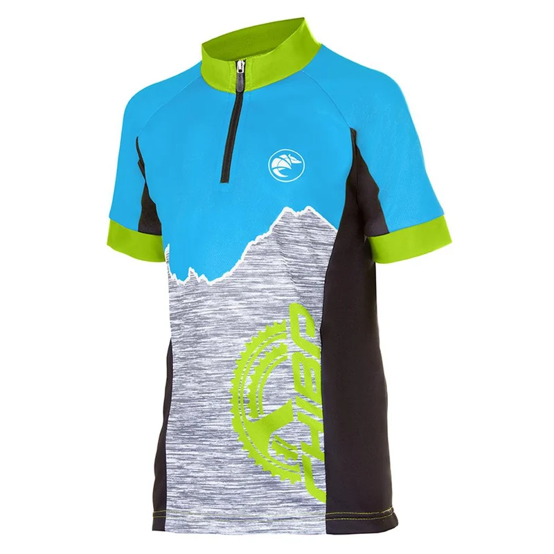 CHIBA Watzmann Shirt Kids - Radtrikot Kinder, L, royal, atmungsaktiv, Rückentasche