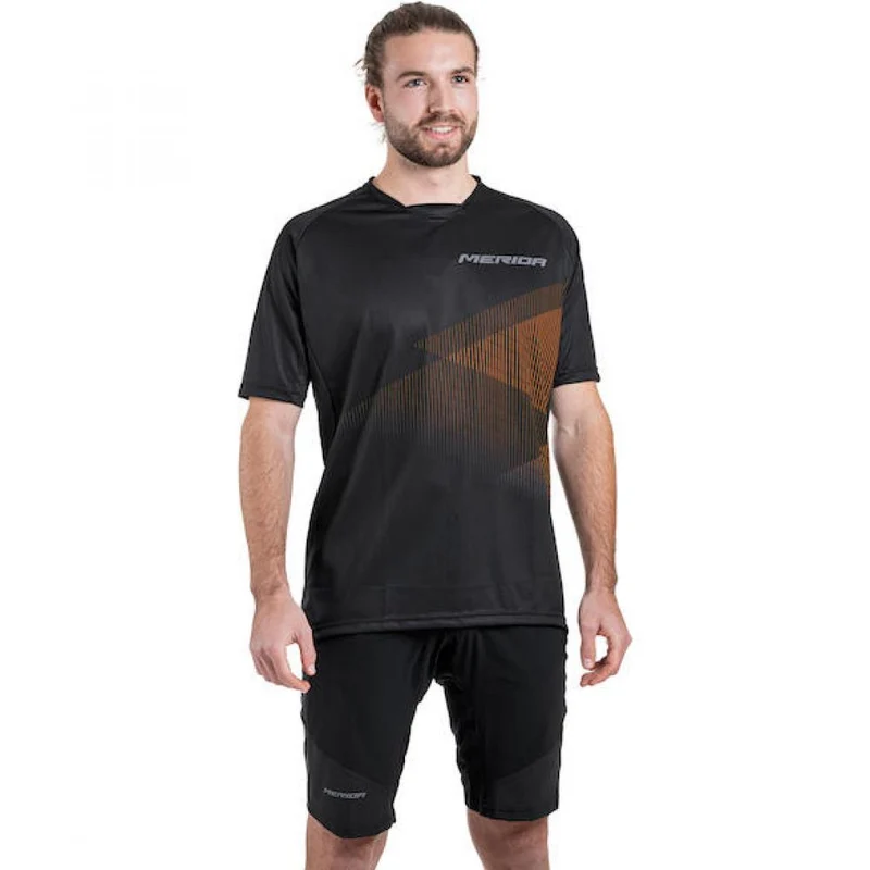 Merida Trikot MTB STRIPE XS Schwarz/orange - robustes MTB-Trikot in moderner Ausführung