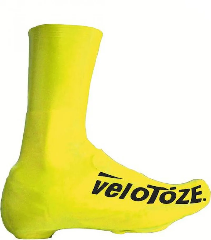 VeloToze Überschuh 2.0 lang gelb M - wasserdichter Aero-Überschuh für kalte Radtage