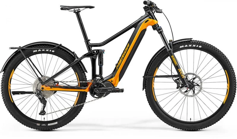 Merida eONE-FORTY 400 EQ EP1 L (44) Schwarz/Orange - voll ausgestattetes E-MTB für Trail und Alltag