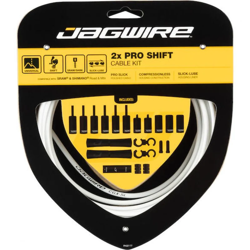 Jagwire Schaltzugset Road & Mountain Pro Universal Weiß - präzise Schaltperformance