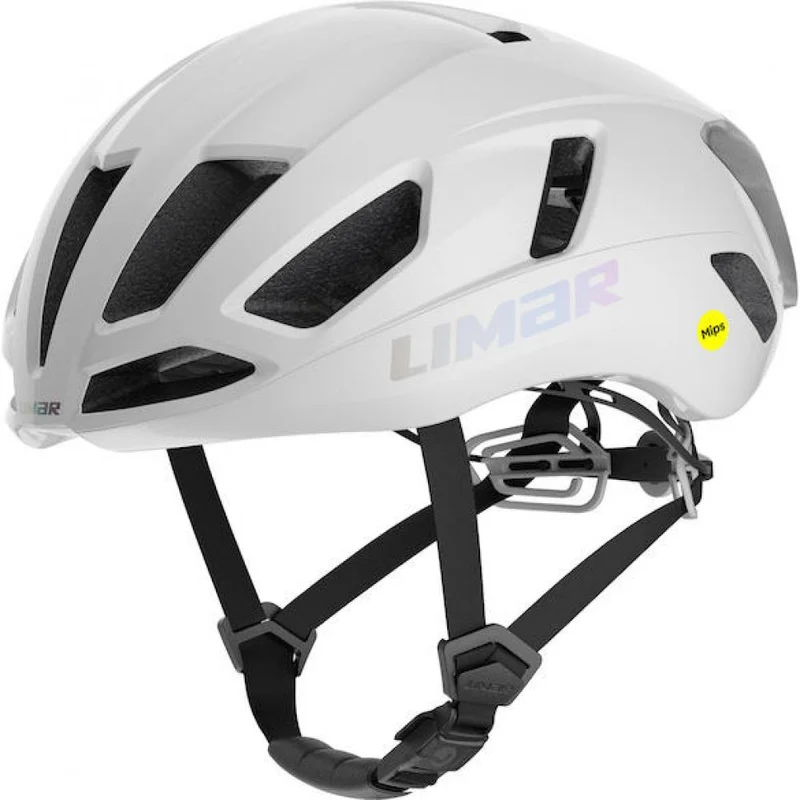 Limar Air Atlas + Mips Iridescent L Weiß - aerodynamischer Rennradhelm mit Top-Belüftung
