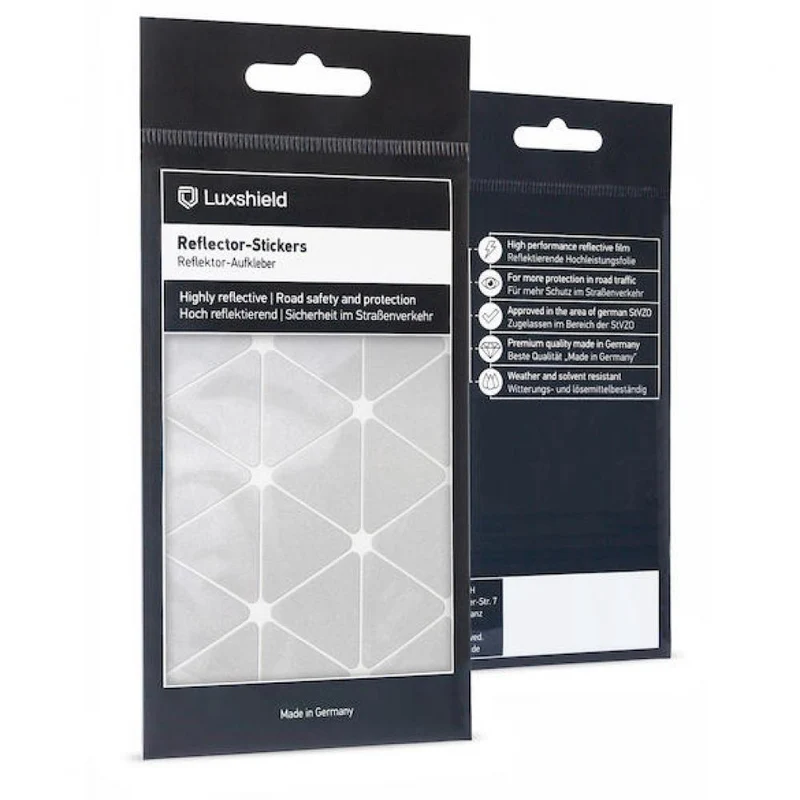 Luxshield Reflektor-Sticker Dreieck Groß Silber - maximale Sichtbarkeit im Stradenverkehr