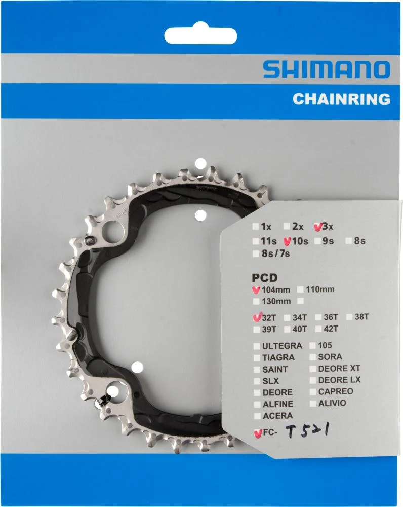 SHIMANO Kettenblatt FC-T521 32 Zähne - zuverlässiger Antrieb für Trekking- und Citybikes