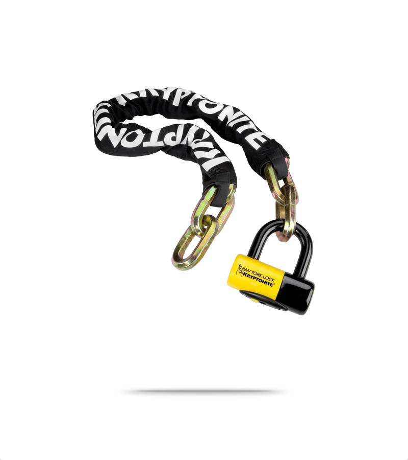 New York Fahgettaboudit Chain NY Disc U-Lock Sold Secure Gold