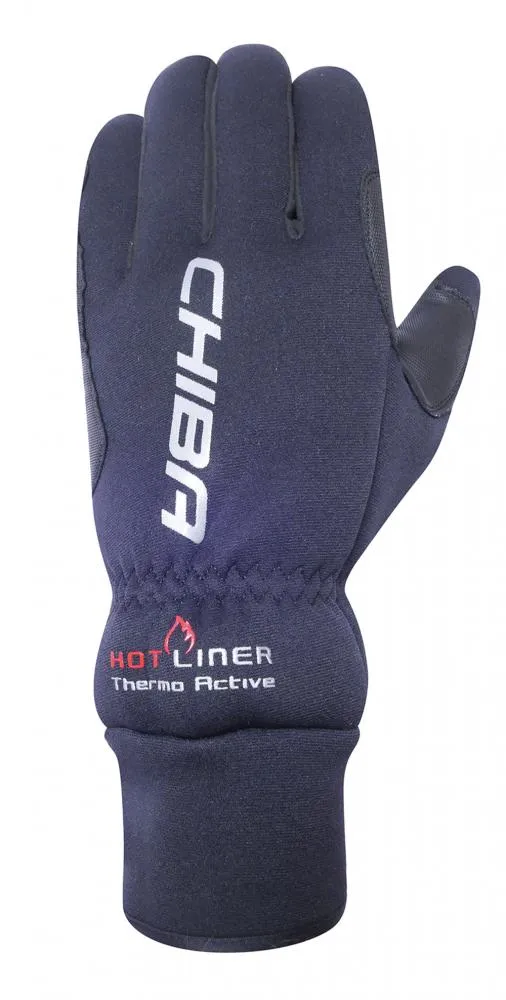 CHIBA Thermo Aktiv - Winter-Radhandschuhe schwarz, winddicht, Touchfinger, Größe L