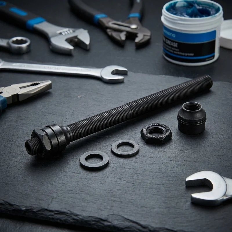 SHIMANO Hohlachse FH-M475-R Komplettkit - Ersatzachse für Hinterradnabe, ca. 100 g