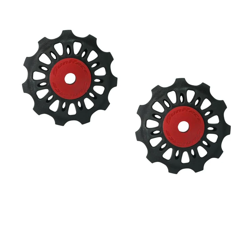 SunRace SP860 Schaltrollenset 11 Zähne, CNC-Alu, sealed Lager, 9/10/11-fach, SRAM/Shimano-kompatibel, schwarz/rot