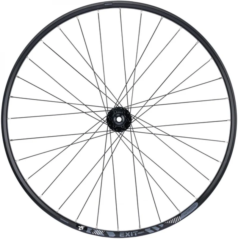 CONTEC Vorderrad "EXIT + CORE CL"nFelge: CONTEC Hohlkammer "Exit", 28"/29", 23-622, Höhe: 16,2 mm, 32 Loch, SV Ventil, für Scheibenbremse, einfach geöst, max. Systemgewicht 150 kg, geeignet für E-Bikes, schwarz (0.349.817/4)nNabe: CONTEC Vorderradnabe "Co