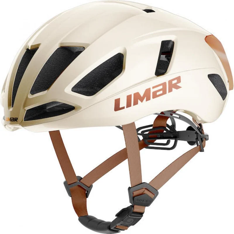 Limar Air Atlas W&B Amber White Bronze S Weiß/Bronze - aerodynamischer High-Performance-Rennradhelm