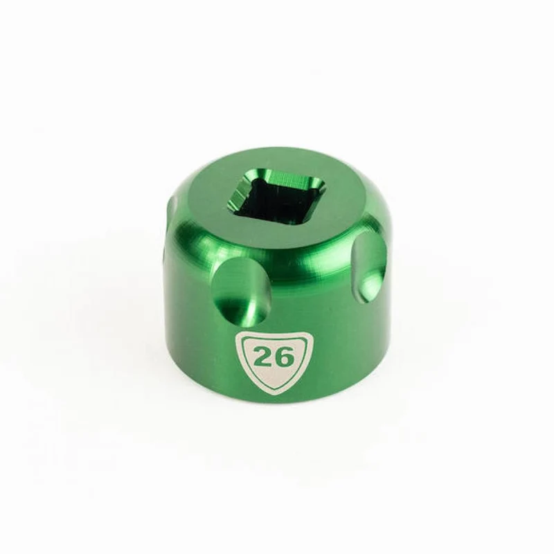 Abbey Tools Werkzeug für Federgabel Top-Caps 26 mm Grün - präzises Montage-Tool
