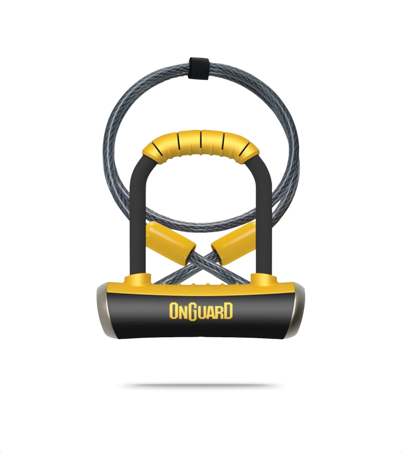 OnGuard Pitbull D-Lock Sold Secure Diamond & Cable
