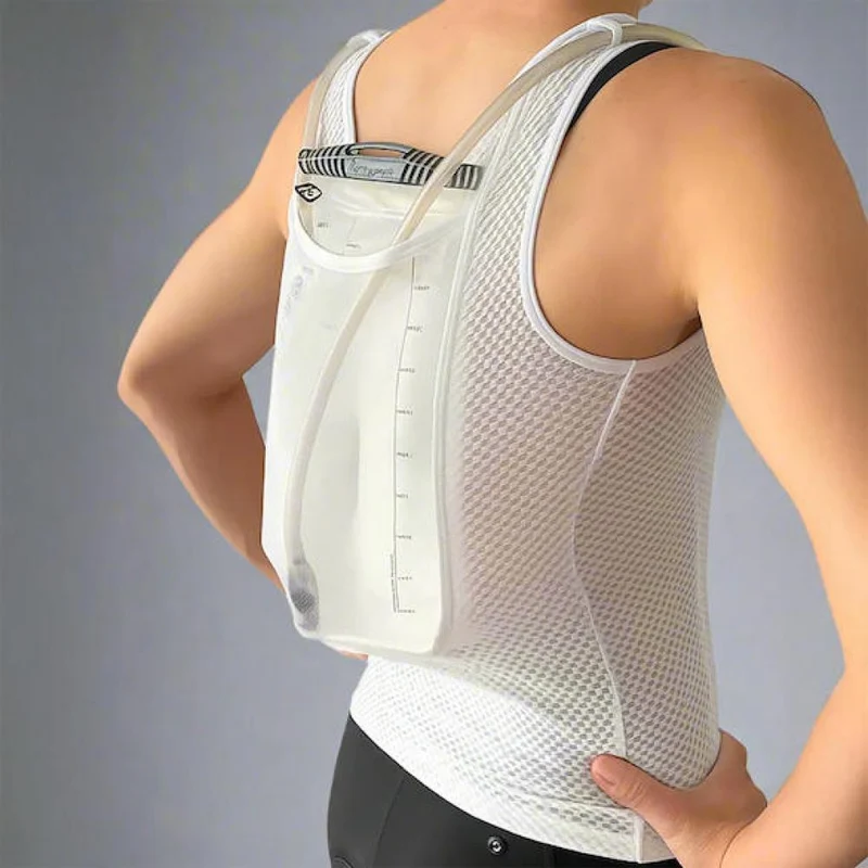 VeloToze Funktionsweste Hydro Vest XL Weiß - aerodynamische Trinkweste mit Kühlfunktion