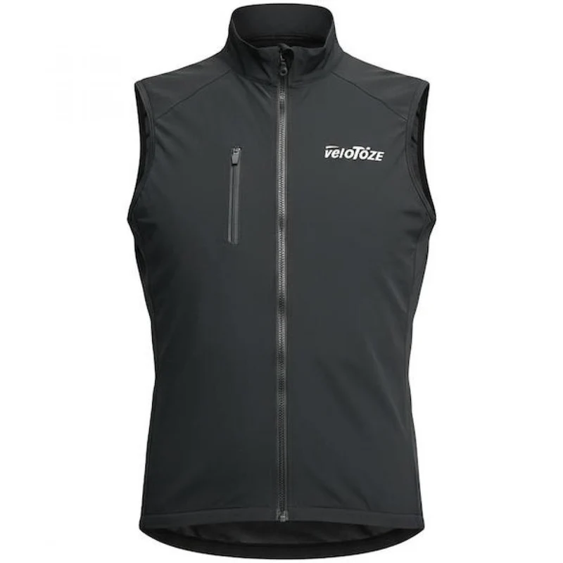 VeloToze Weste Core Shield M Schwarz - winddichter Kälteschutz für Ganzjahresfahrer