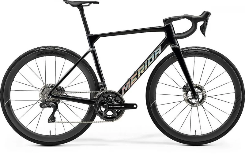 Merida Scultura Team CF5 Rennrad L Metallic Black Flash BCP, Carbonrahmen, Shimano Dura-Ace Di2, ca 6,6 kg