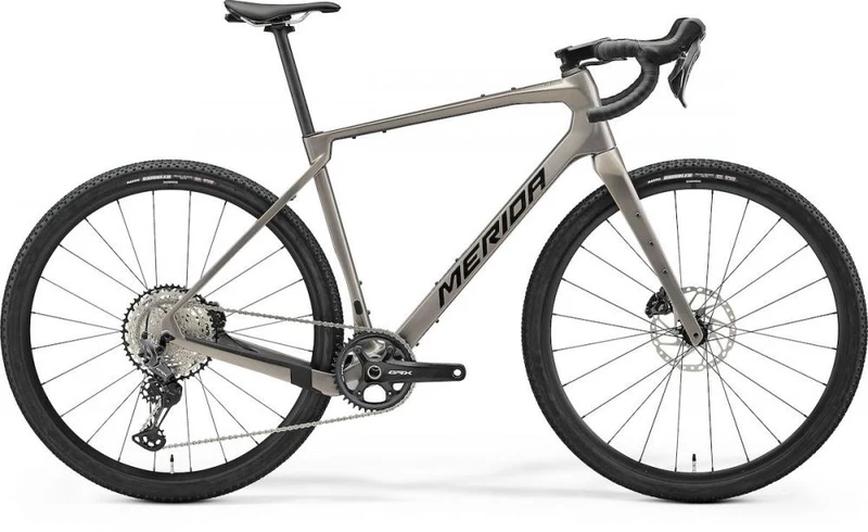 Merida Silex 7000 Gravelbike XXS Warm Slate Grey Black, CF2 Carbonrahmen, Shimano GRX 12-Gang, WH-RX180 Laufräder, Maxxis Rambler 45 mm, ca 9,8 kg