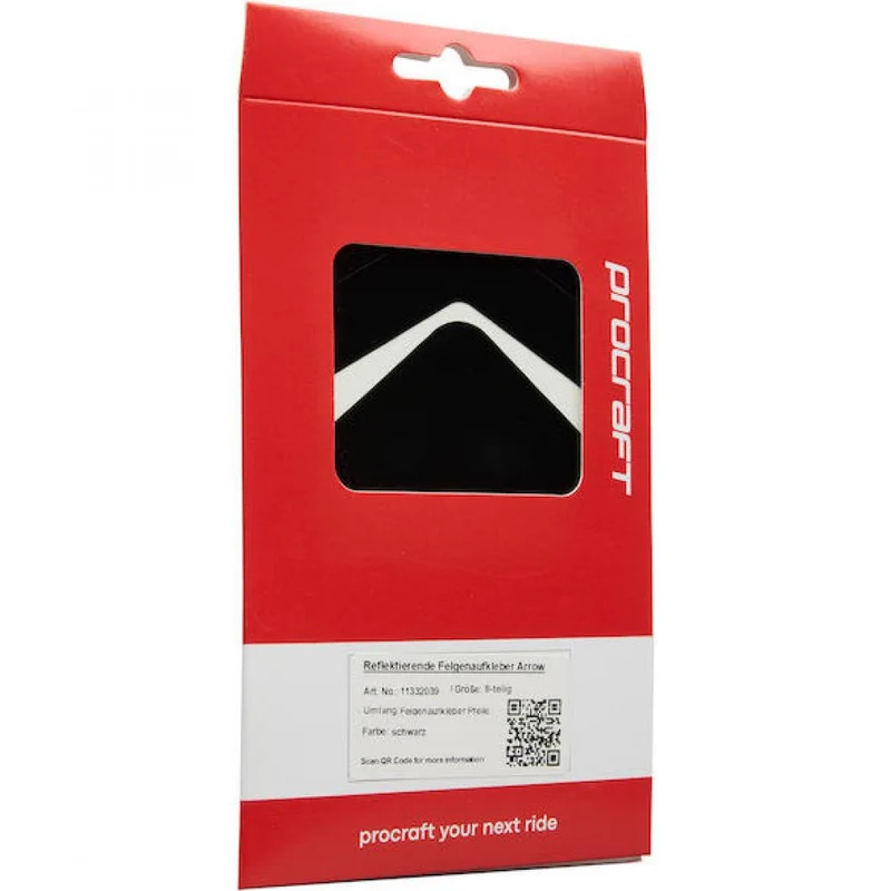 Procraft Felgen Reflektoren Sticker Set Flash Arrow Universal Schwarz - mehr Sichtbarkeit