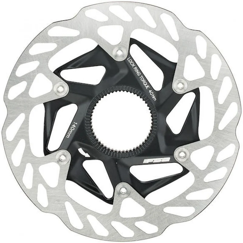 FSA Bremsscheibe K-Force WE Centerlock 140 mm Schwarz/silber - leichte, steife Performance-Scheibe