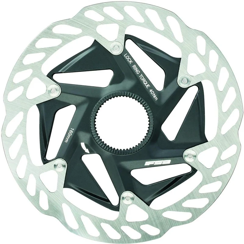 FSA Bremsscheibe K-Force WE Centerlock 160 mm Schwarz/silber - leistungsstarke Bremskontrolle