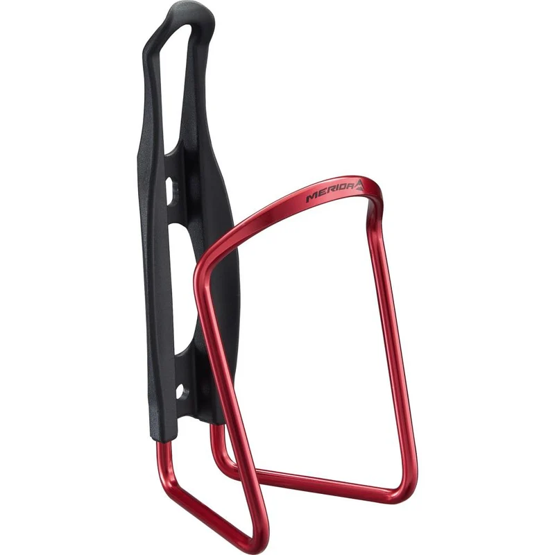 Merida Flaschenhalter Aluminium CLASSIC I Onesize Schwarz/rot - sicherer Halt für Trinkflaschen