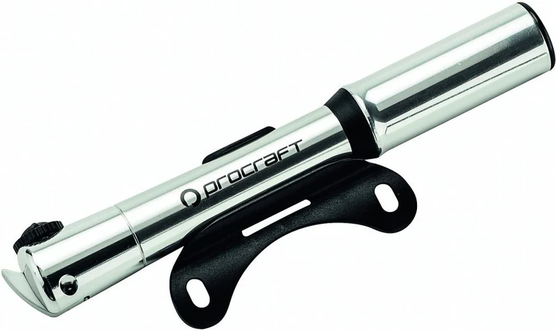 Procraft Minipumpe Teleskop 18 cm Silber - kompakte Fahrradpumpe für hohen Druck