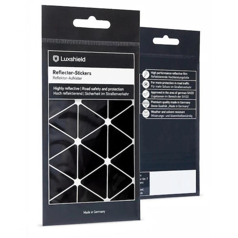 Luxshield Reflektor-Sticker Dreieck Klein Schwarz - mehr Sichtbarkeit im Stradenverkehr