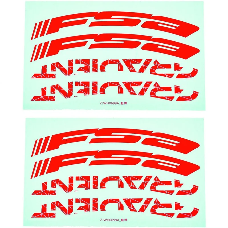 FSA Decals für Gradient Wider LRS 27,5" Rot - stylisches Upgrade für deinen Laufradsatz