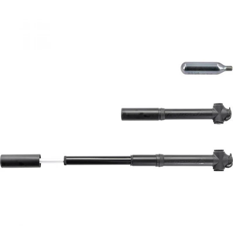 Merida Pumpe TRAILMOUNT Compact Schwarz - leichte 2-in-1 CO2 / Teleskop-Pumpe
