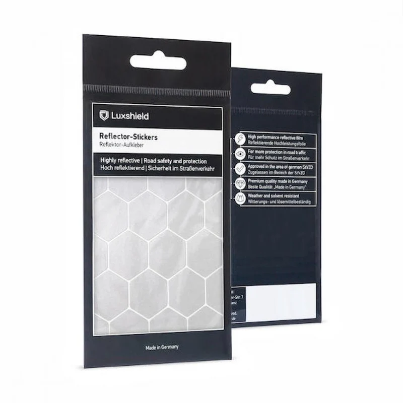 Luxshield Reflektor-Sticker Hexagon S Silber - mehr Sichtbarkeit in moderner Ausführung