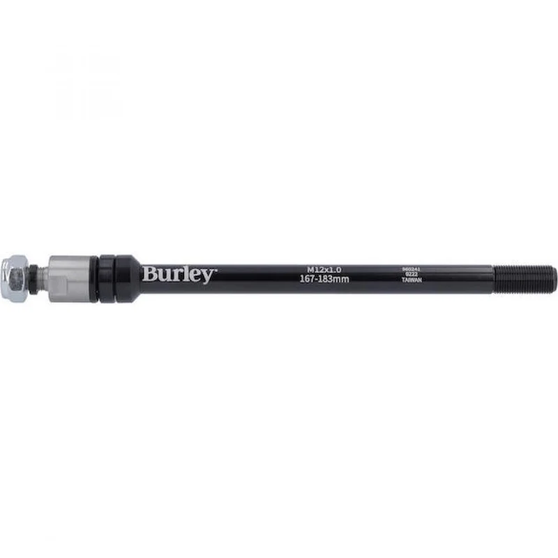 Burley Steckachse für Anhänger M12x1.0. 167-183 mm Schwarz - sichere Kupplung für Fahrradanhänger