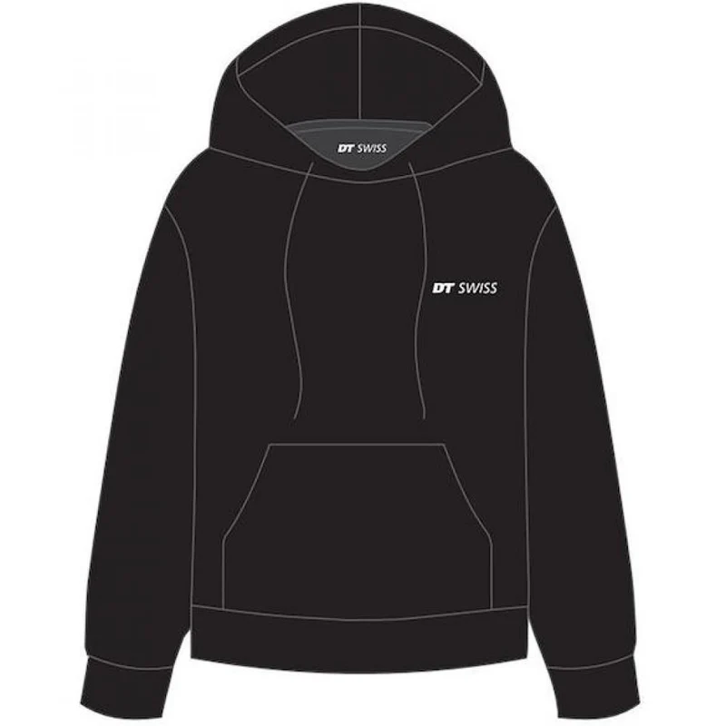 DT Swiss Hoodie Classic schwarz XL Schwarz - bequemer Kapuzenpullover für Alltag und Bike-Fans